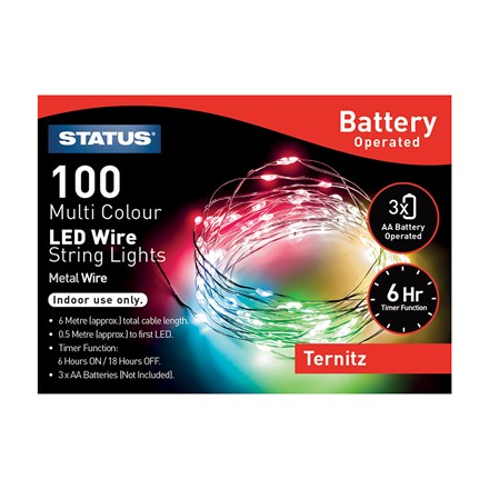 STATUS - 100 MULTI COLOUR LED WIRE STRING LIGHTS