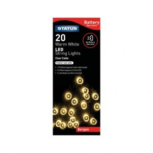 STATUS - 20 LED WARM WHITE BATTERY OPERATED LIGHTS