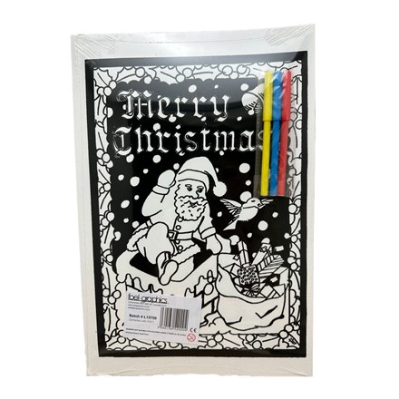 MEDIUM COLOURING BOARD - MERRY XMAS SANTA