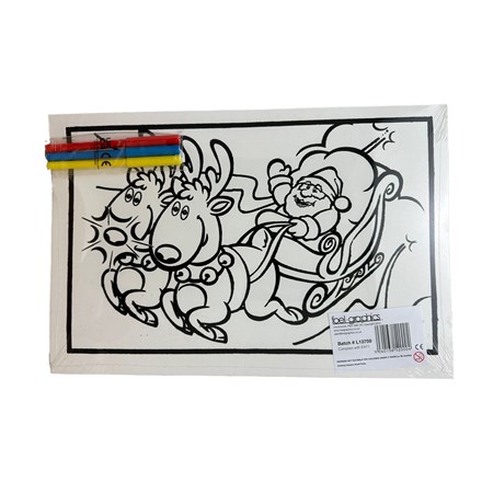 MEDIUM COLORUING BOARD - SANTA WAVE