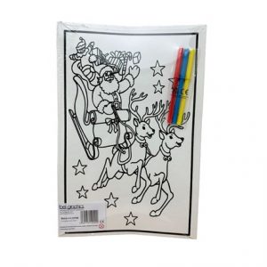 MEDIUM COLOURING BOARD - SANTA REINDEER