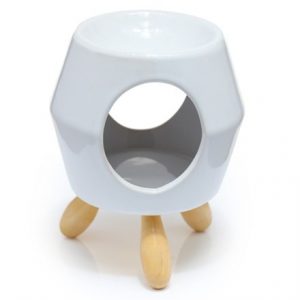 EDEN CERAMIC OIL BURNER W/ FEET - WHITE