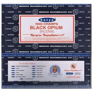 SATYA - BLACK OPIUM INCENSE STICKS - 15G X 12PACK