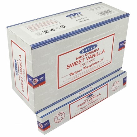 SATYA -SWEET VANILLA INCENSE STICKS -15G X 12PACK