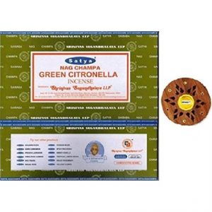 SATYA-GREEN CITRONELLA INCENSE STICKS-15G X