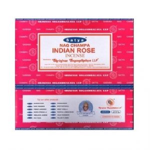 SATYA - INDIAN ROSE INCENSE STICKS -15G X 12PACK