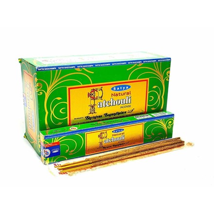 SATYA - NATURAL PATCHOULI INCENSE STICKS - 15GX12