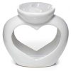 EDEN - HEART SHAPED DOUBLE DISH BURNER - WHITE