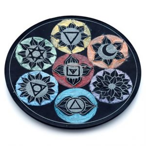 SOAPSTONE CHAKRA INCENSE BURNER DISH