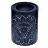DARK BLUE SOAPSTONE CARVED CHAKRA OIL BURNER