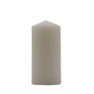 RUBY - GREY PILLAR CANDLE - 150 X 70MM