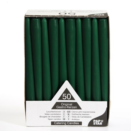 RUBY - 10" DARK GREEN TAPER CANDLES -