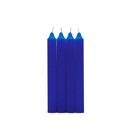 RUBY - BLUE COLOUR TABLE CANDLES - 175X20 - 4 PK
