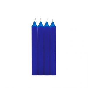 RUBY - BLUE COLOUR TABLE CANDLES - 175X20 - 4 PK