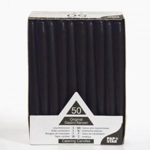 RUBY - 10" BLACK TAPER CANDLES -