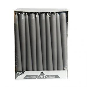 RUBY - 10" GREY TAPER CANDLES -