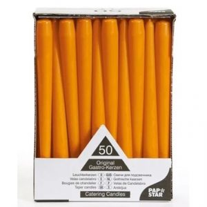 RUBY - 10" ORANGE TAPER CANDLES -