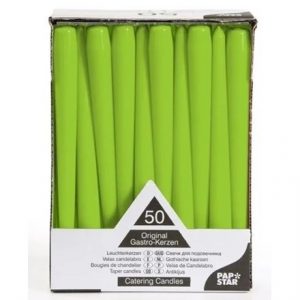 RUBY - 10" LIME GREEN TAPER CANDLES -