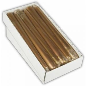 RUBY - TAPER CANDLES 25CM SINGLE WRAPPED GOLD CLR