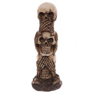 HEAR NO SPEAK NO SEE NO SKULL - TOTEM DECORATION