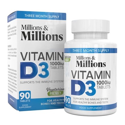 MILLIONS & MILLIONS - VITAMIN D3 1000IU-90 TABLETS