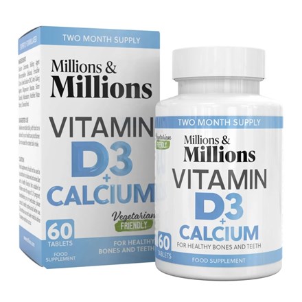 MILLIONS & MILLIONS -CALCIUM 400MG+VIT D3 200IU 60