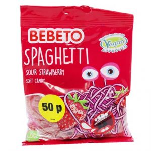 BEBETO SOUR STRAWBERRY LACES PM .50P 70G -