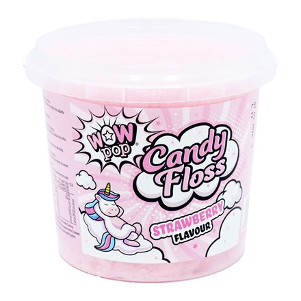 WOWPOP CANDY FLOSS STRAWBERRY TUB 50GM -