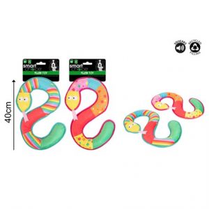 PLUSH SNAKE DOG TOY WITH SQUEAKER