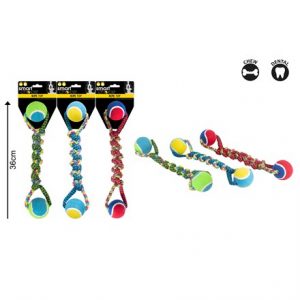SMART CHOICES - TENNIS BALL ROPE DOG TUG TOY