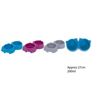 PLASTIC DOUBLE PET BOWL 27CM 200ML