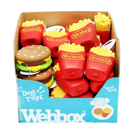 DOG TOY SQUEAKY BURGER & FRIES