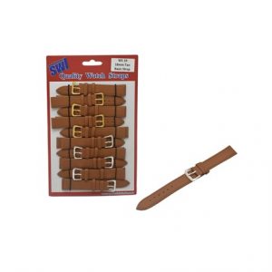 SWL - LEATHER WATCH STRAPS - 18MM - TAN - 10PK