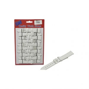 SWL - LEATHER WATCH STRAPS - 14MM - WHITE - 10PK