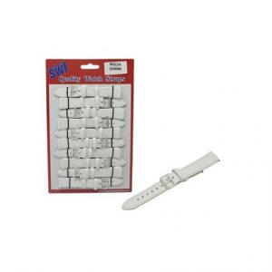 SWL - LEATHER WATCH STRAPS - 20MM - WHITE - 10PK