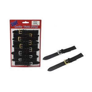 SWL - LEATHER WATCH STRAPS - 14MM EXTRA LONG - BLK
