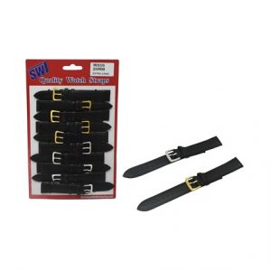 SWL - LEATHER WATCH STRAPS - 20MM EXTRA LONG - BLK