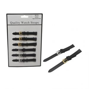 SWL - HIGH GRADE LEATHER WATCH STRAPS -12MM- BLACK